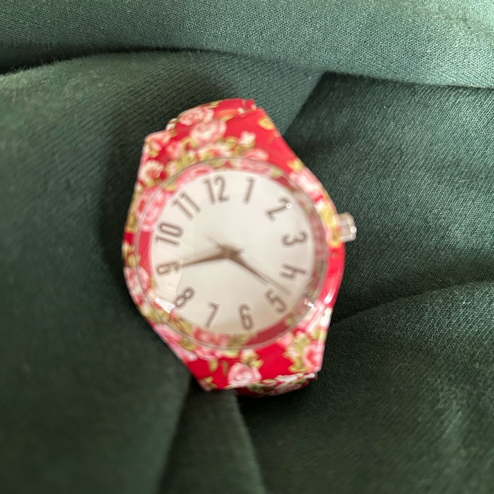 Floral Pink and Red Watch